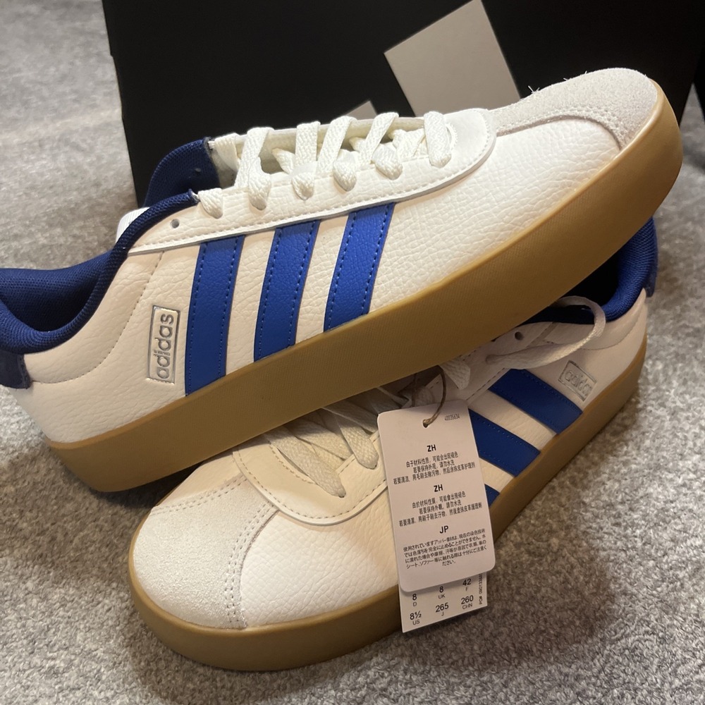 Adidas VL Court 3.0 Men's Sneakers Blue Stripes New with Box Size 8.5 US NIB